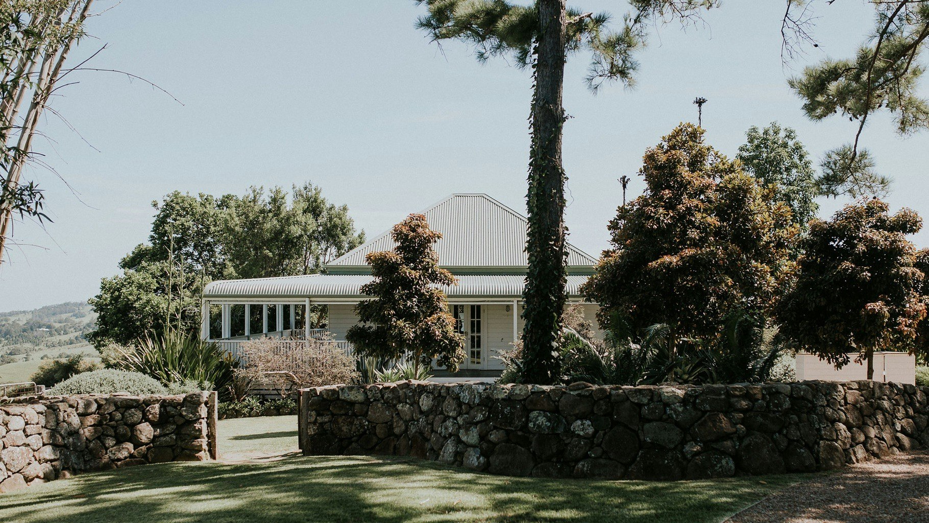 Byron View Farm cottage and garden.